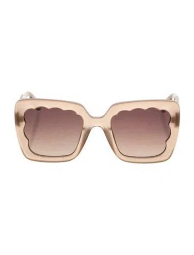 Pre-owned Krewe Square Gradient Sunglasses In Clear/neutrals