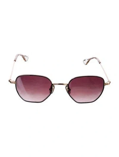 Pre-owned Krewe Square Gradient Sunglasses In Gold