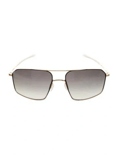 Pre-owned Krewe Square Gradient Sunglasses In Gold