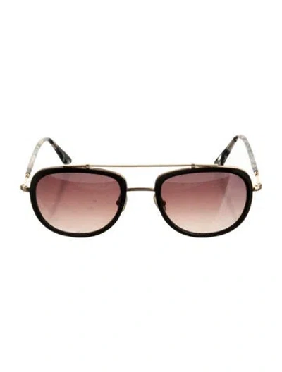 Pre-owned Krewe Square Gradient Sunglasses In Gold