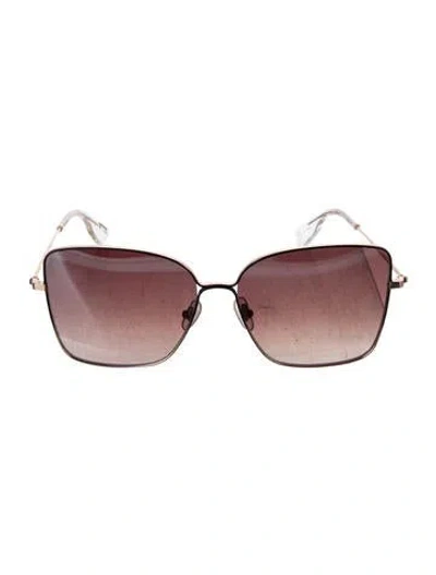 Pre-owned Krewe Square Gradient Sunglasses In Gold
