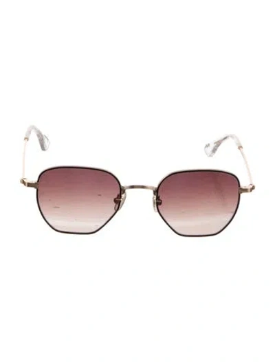 Pre-owned Krewe Square Gradient Sunglasses In Gold
