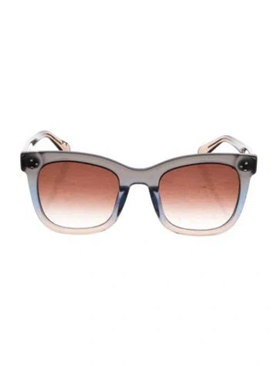 Pre-owned Krewe Square Gradient Sunglasses In Gray