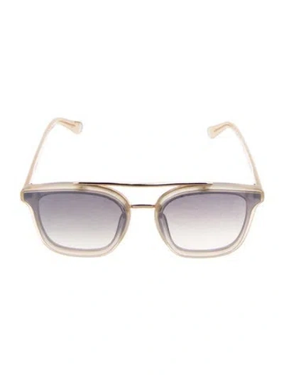 Pre-owned Krewe Square Gradient Sunglasses In Neutrals