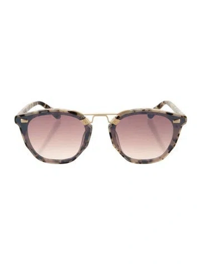 Pre-owned Krewe Square Gradient Sunglasses In Neutrals