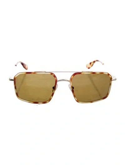 Pre-owned Krewe Square Tinted Sunglasses In Brown