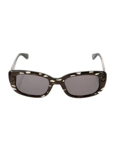 Pre-owned Krewe Square Tinted Sunglasses In Brown