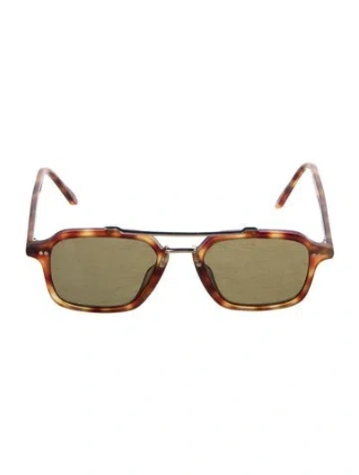 Pre-owned Krewe Square Tinted Sunglasses In Brown