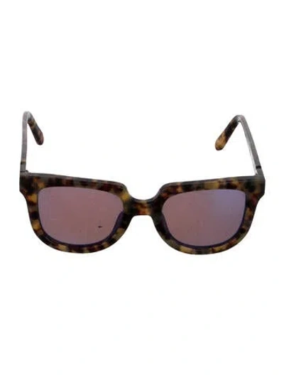 Pre-owned Krewe Square Tinted Sunglasses In Brown