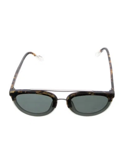 Pre-owned Krewe Square Tinted Sunglasses In Brown