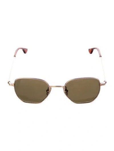 Pre-owned Krewe Square Tinted Sunglasses In Gold