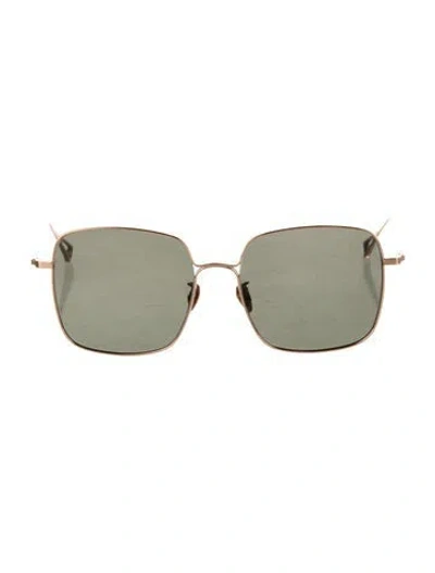 Pre-owned Krewe Square Tinted Sunglasses In Gold