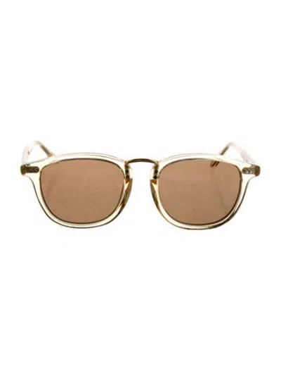 Pre-owned Krewe Square Tinted Sunglasses In Gold