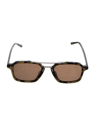 Pre-owned Krewe Square Tinted Sunglasses In Green