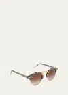 KREWE ST. LOUIS ROUND GRADIENT ACETATE AVIATOR SUNGLASSES