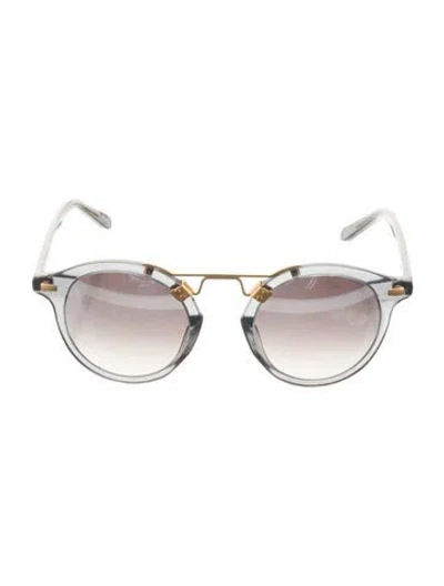 Pre-owned Krewe St. Louis Round Sunglasses In Blue
