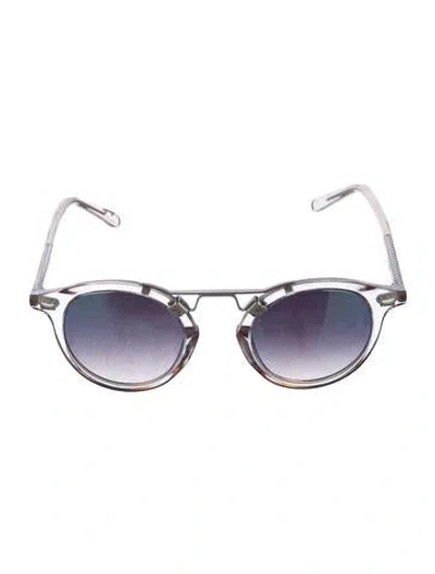 Pre-owned Krewe St. Louis Round Sunglasses In Clear