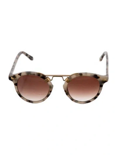 Pre-owned Krewe St. Louis Round Sunglasses In Neutrals