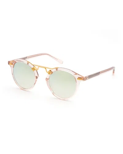 Krewe St. Louis Round Sunglasses, Petal 24k