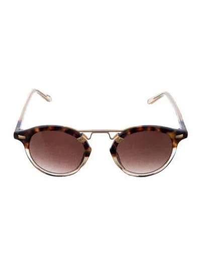Pre-owned Krewe St. Louis Wayfarer Sunglasses In Brown