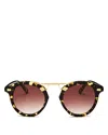 Krewe Stl Ii 24k Gradient Round Sunglasses, 48mm In Zulu/black Gradient
