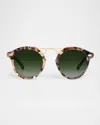 Krewe Stl Ii Acetate & Stainless Steel Round Sunglasses