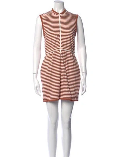 Pre-owned Krewe Striped Mini Dress In Orange