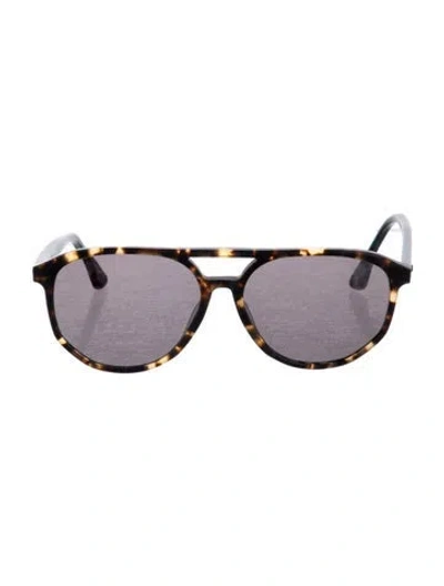 Pre-owned Krewe Taylor Aviator Sunglasses In Brown