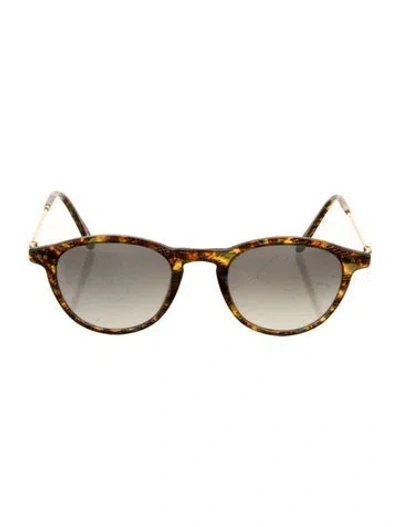 Pre-owned Krewe Taylor Round Sunglasses In Neutral