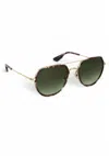 Krewe Unisex Baker Sunglasses In 12k Titanium / Patagonian In Green