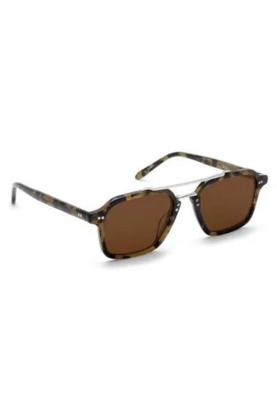 Krewe Unisex Colton Aviator Polarized Sunglasses In Tortuga Silver In Brown