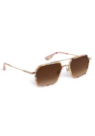Krewe Unisex Emery Aviator Non-polarized Sunglasses In 12k Glace In Multi