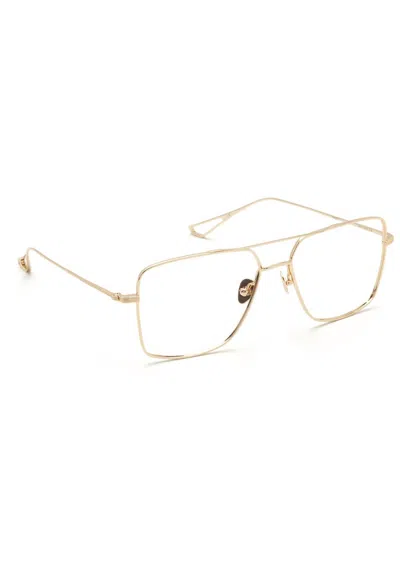 Krewe Unisex Reynolds Aviator Eyeglasses In 12k Titanium Gold