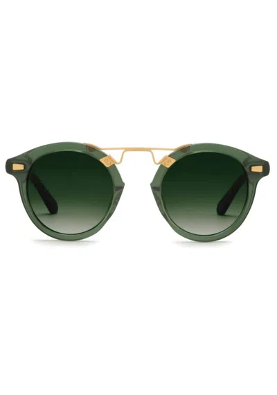 Krewe Unisex Stl Ii Sunglasses In Bottle Green + Zulu 24k In Brown