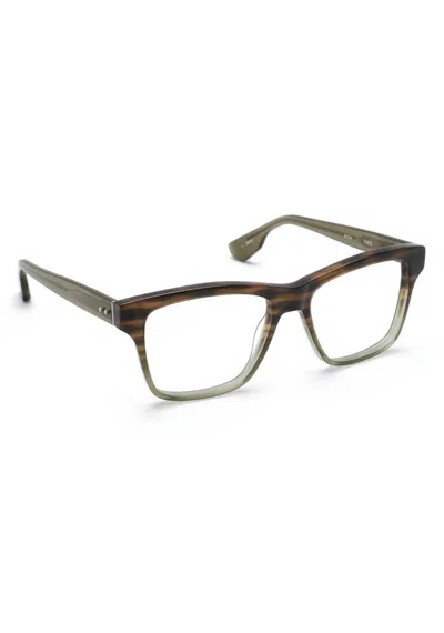Krewe Unisex Theo Square Eyeglasses In Marsh In Brown