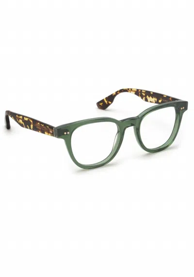 Krewe Unisex Tucker Eyeglasses In Bottle Green / Zulu In Multi