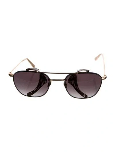 Pre-owned Krewe Ward Blinker Aviator Sunglasses In Gold