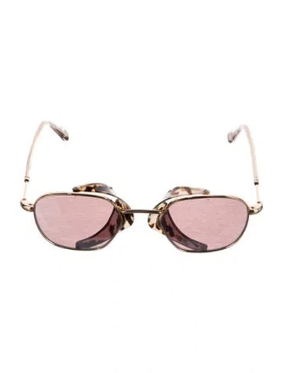 Pre-owned Krewe Ward Blinker Round Sunglasses In Neutral