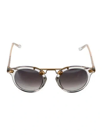 Pre-owned Krewe Wayfarer Gradient Sunglasses In Clear/gold