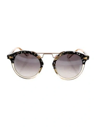 Pre-owned Krewe Wayfarer Gradient Sunglasses In Gold