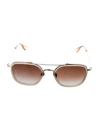 Pre-owned Krewe Wayfarer Gradient Sunglasses In Gold