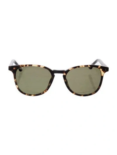 Pre-owned Krewe Wayfarer Mirrored Sunglasses In Brown