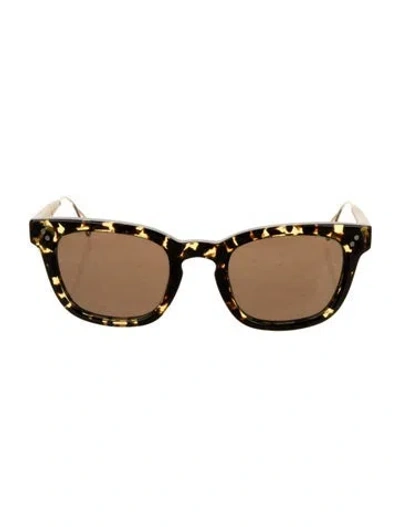 Pre-owned Krewe Wayfarer Mirrored Sunglasses In Brown