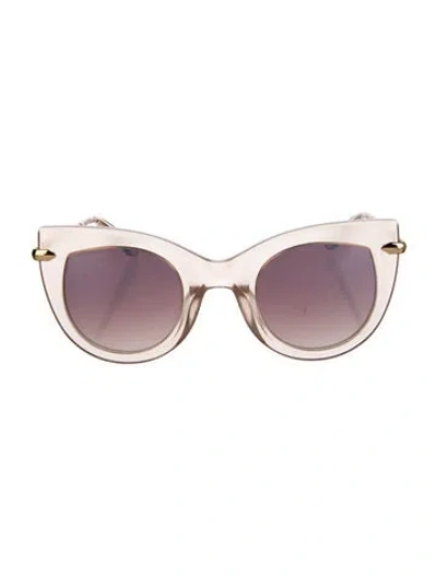 Pre-owned Krewe Wayfarer Mirrored Sunglasses In Gold