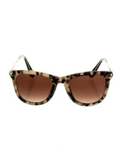 Pre-owned Krewe Wayfarer Mirrored Sunglasses In Gold