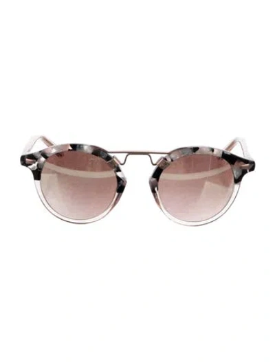 Pre-owned Krewe Wayfarer Mirrored Sunglasses In Pink