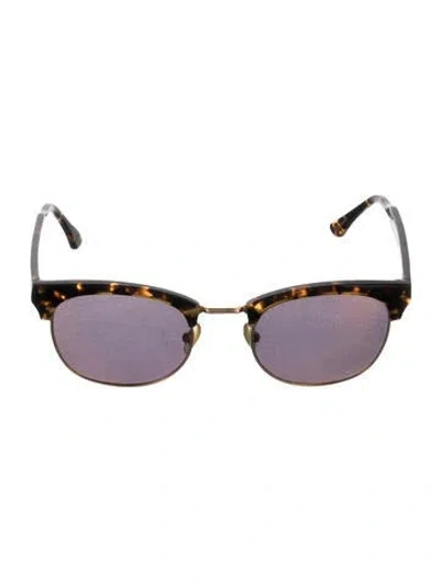Pre-owned Krewe Wayfarer Tinted Sunglasses In Brown