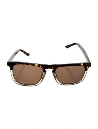 Pre-owned Krewe Wayfarer Tinted Sunglasses In Brown