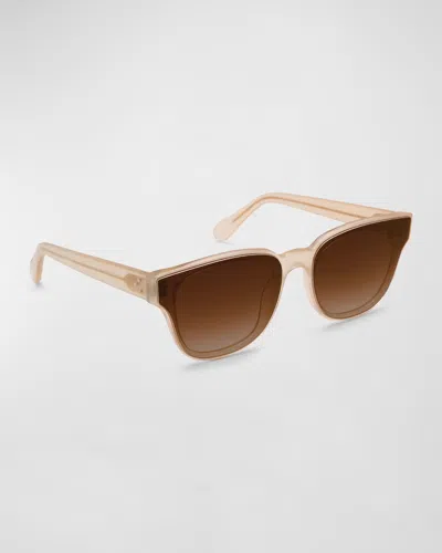 Krewe Webster Nylon Acetate Square Sunglasses In Brown