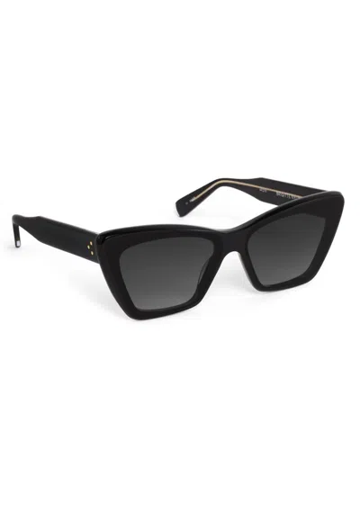 Krewe Women's Brigitte Nylon Cat Eye Non-polarized Sunglasses In Black+ Black And Crystal